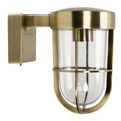 ValueLights Fanar Brass Lantern IP44 Rated Bathroom Outdoor Wall Light