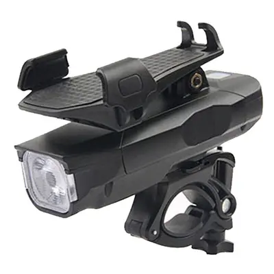 (Black) 4-in-1 Bike Headlight T6 500lm Modes Bike Front Lamp Power Bank Phone Hold 120dB Horn fo