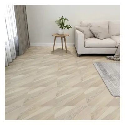 vidaXL 55x Self-adhesive Flooring Planks PVC 5.11 mÂ² Beige Striped Floor Tile