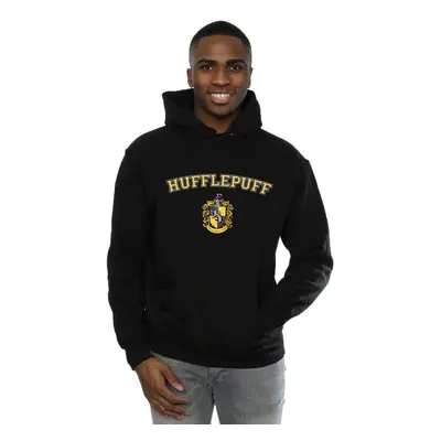 (S, Black) Harry Potter Mens Hufflepuff Crest Hoodie