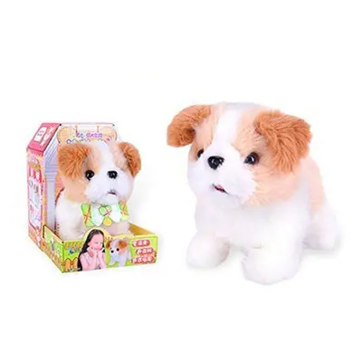 (Q005) Cute Electronic Plush Stuffed Walking Tail Shaking Barking Pet Dog Toy for Kids Developme