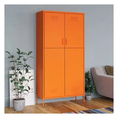 vidaXL Wardrobe Orange Steel Bedroom Hanger Organiser Clothing Storage Cabinet