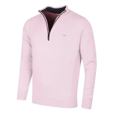 (XXXL, Pink) Calvin Klein Mens Knit Cotton 1/2 Zip Golf CK Top Sweater