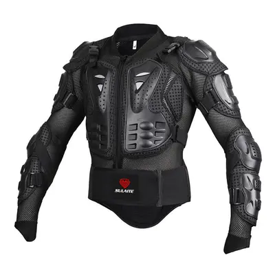 (Black Jacket, M) Motorcycle Racing Body Armor Protector Gear