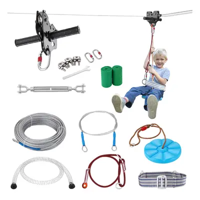 VEVOR Zipline Kit for Kids and Adult, ft Zip Line Kits Up to lb, Backyard Outdoor Quick Setup Zi