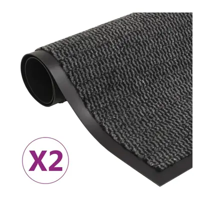 vidaXL 2x Dust Control Mats Rectangular Tufted 60x90cm Anthracite Front Door