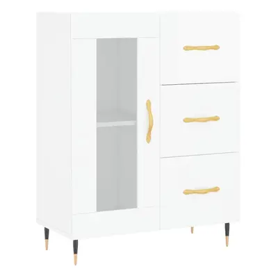 vidaXL Sideboard Storage Cabinet Cupboard High Gloss White Engineered Wood