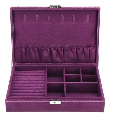 () Jewelry Case Ring Earring Necklace Trinket Organizer Display Storage Box