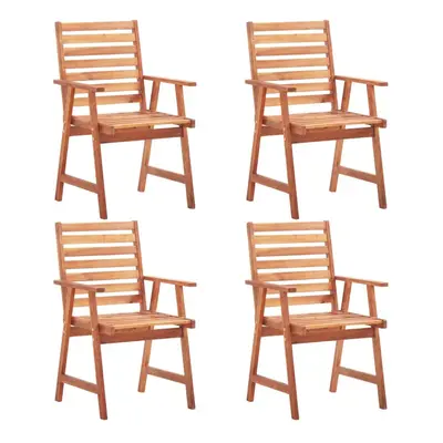 vidaXL 4x Solid Acacia Wood Outdoor Dining Chairs Garden Backyard Dinner Chair