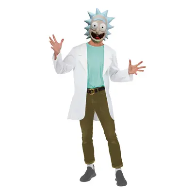 (M, Blue/White) Rick And Morty Unisex Adult Rick Costume Set