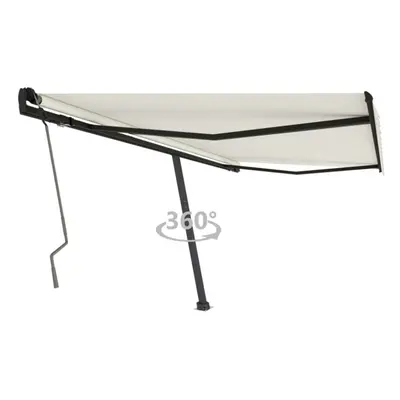 vidaXL Freestanding Manual Retractable Awning 600x300 cm Cream Outdoor Patio