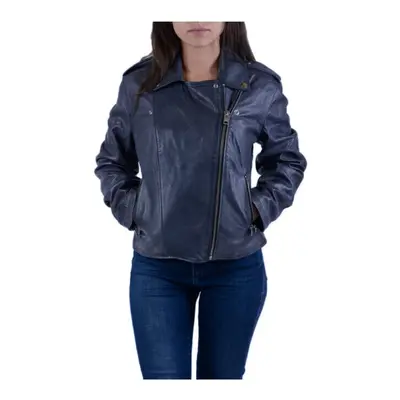 (L) DIESEL L-REVI Womens Genuine Leather Biker Jackets Slim Fit Zipper Classic Coat