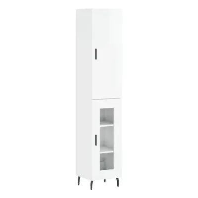 (high gloss white, glass door) vidaXL Highboard Sideboard Cupboard Side Board Storage Cabinet En