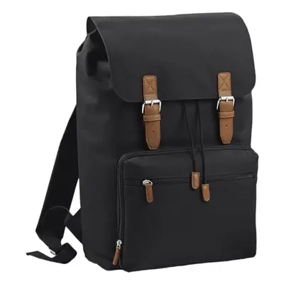 (One Size, Black) Bagbase Heritage Laptop Backpack Bag (Up To 17inch Laptop) (Pack of 2)