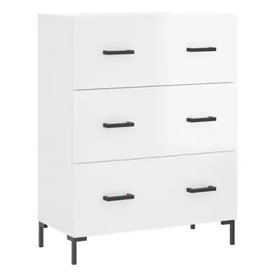 vidaXL Sideboard Storage Cabinet Cupboard High Gloss White Engineered Wood