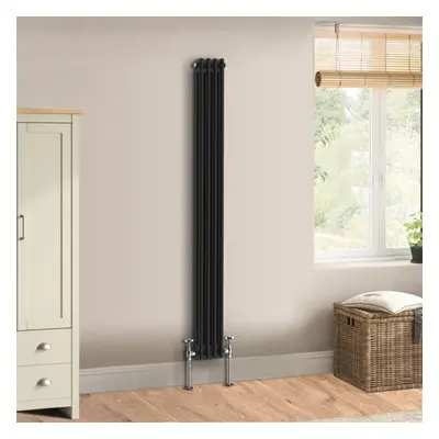 (1800 x 200mm - Double) Warmehaus Traditional Cast Iron Style Black Radiator Perfect for Bathroo