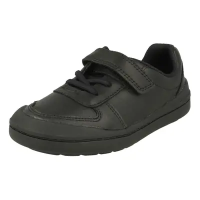 (UK Child, Black) Boys Clarks Formal/School Shoes Rock Verve T - F Fit