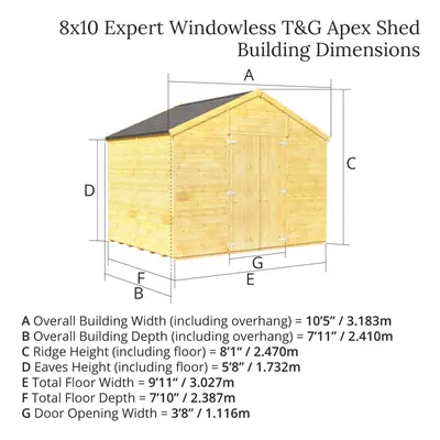 (Pressure Treated - 8x10, Windowless) BillyOh Expert Tongue and Groove Apex Workshop