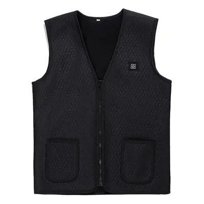 (Black, XL) Women Electric Heated Vest Winter Warm Heating Waistcoat USB Sleeveless Thermal Clot