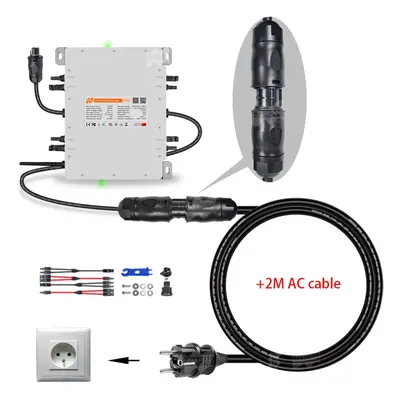 WiFi 2000W Solar Micro Inverter With Limiter 20-60V DC To 184-265VAC MPPT IP67 include 2m AC cab