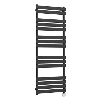 (1600x600mm, Black) NRG Pre-Filled Electric Heated Towel Rail Bathroom Radiator Thermostatic War