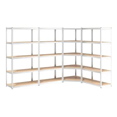 (silver, x x cm/ piece) vidaXL Shelves Rack Storage Shelf Workshop Shelf Industrial Shelving Uni