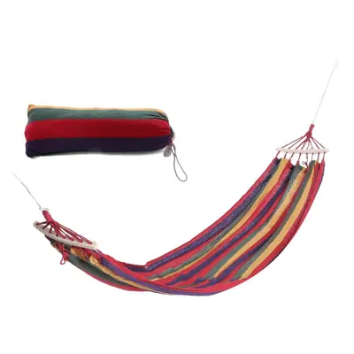 (Red, S) Ultralight Camping Hammock with Storage Bag Portable Rainbow Canvas Outdoor Activities 