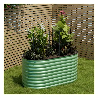 160cm W x 80cm D x 80cm H Oval-Shaped Galvanized Steel Raised Garden Bed