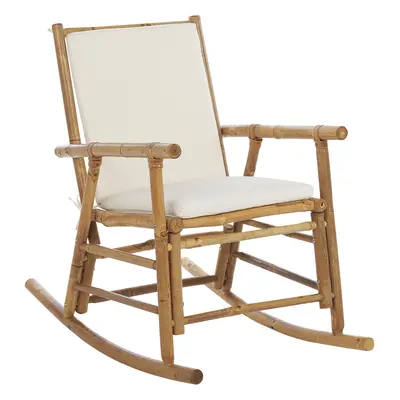 Garden Rocking Chair FRIGOLE Bamboo Wood Brown