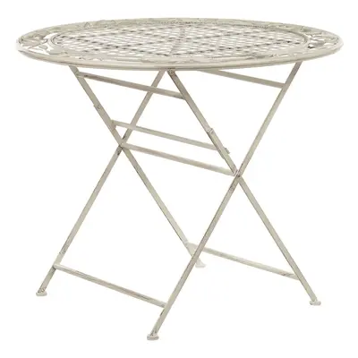 Garden Table Metal Off-White BIVIO