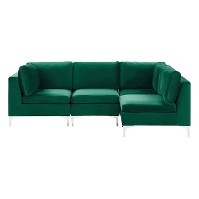 Corner Sofa EVJA Velvet Green Left Hand