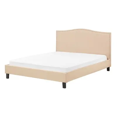 Slatted Bed MONTPELLIER x cm (EU Super King) Fabric Beige