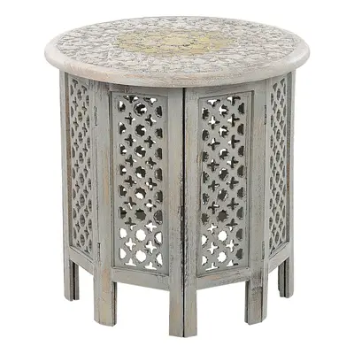 Mango Wood Side Table Grey JAGORI