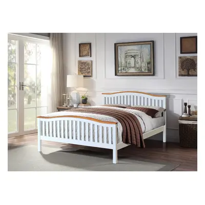 (White, With Lucy Mattress) 5ft Solid Wooden Curved Bed in Grey or White