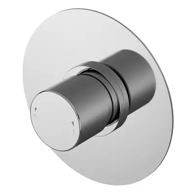 Current Contemporary Bathroom Round Concealed Thermostatic Temperature Control Valve, 125mm, Chr