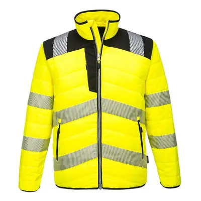 (L, Yellow/Black) Portwest Mens PW3 Hi-Vis Padded Jacket