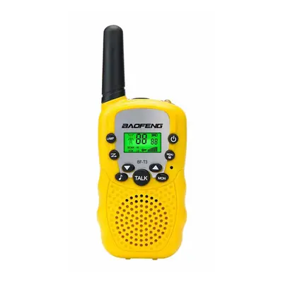 (Yellow) 2Pcs Radio Walkie Talkie UHF462-467MHz Channel Two-Way Radio Transceiver Built-in Flash