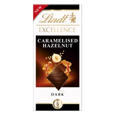 LINDT Excellence Dark Caramelised Hazelnut Bar 100g (Pack of 20)