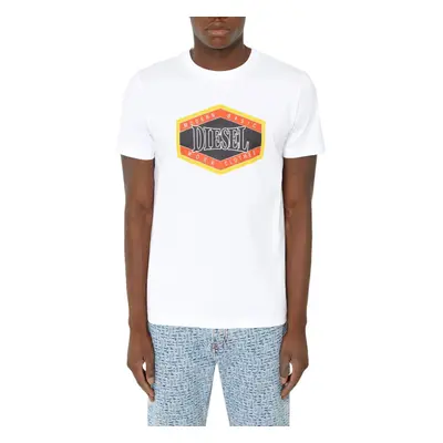 (White, M) DIESEL T DIEGOR E14 Mens T Shirts Short Sleeve Slim Fit Casual Summer Cotton Tee