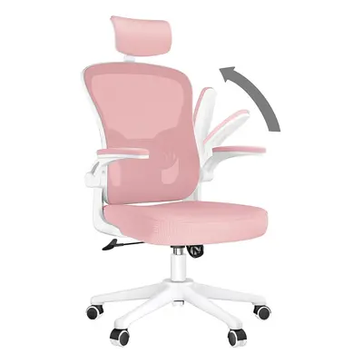 (Pink A) Ergonomic Office Chair With Adjustable Headrest