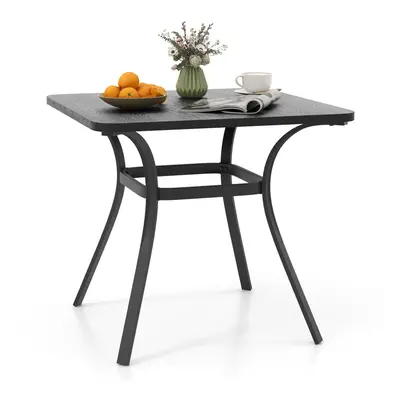 Garden Bistro Dining Table Square Poolside Table W/ Curved Legs