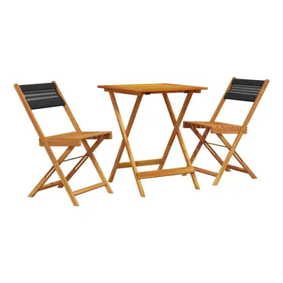 vidaXL Bistro Set Piece Outdoor Bar Set Black Polypropylene and Solid Wood