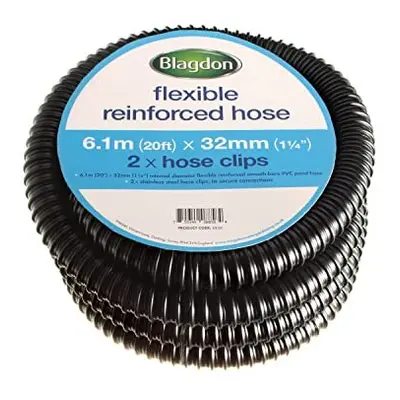 Flexible Reinforced Pond Tubing, 6.1m (20ft) x 32mm (1 1/4â) Internal Diameter, Smooth-bore PV