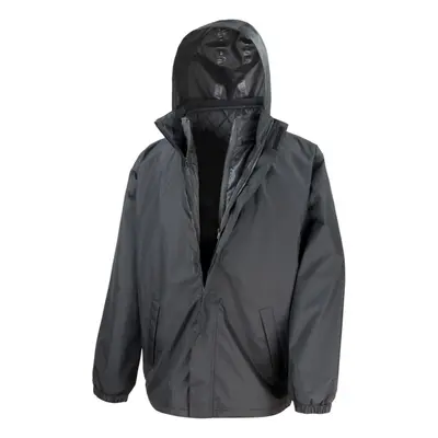 (L, Black) Result Mens Core 3-in-1 Jacket With Quilted Bodywarmer Jacket