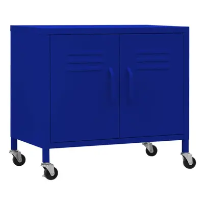 vidaXL Storage Cabinet Navy Blue Steel Sideboard Cupboard Display Cabinet