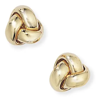 Jewelco London Ladies 18ct Yellow Gold Trilogy Love Knot Stud Earrings - 9mm - EGNR02226