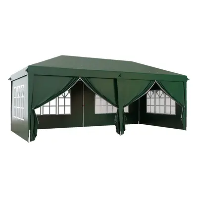 Outsunny x 6m Pop Up Gazebo Party Tent Canopy Marquee with Storage Bag Green