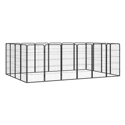 (300 x x cm) vidaXL Dog Playpen Panels Black Powder-coated Steel Dog Kennel Multi Sizes