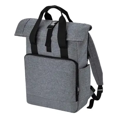 (One Size, Grey Marl) Bagbase Roll Top Recycled Twin Handle Laptop Backpack