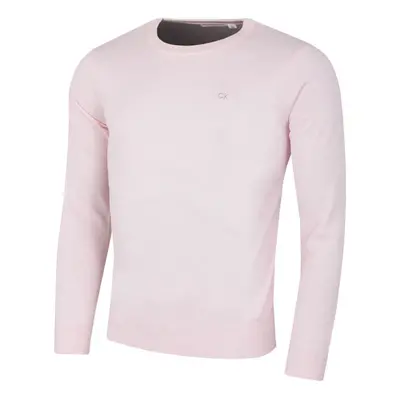 (3XL, Pink) Calvin Klein Mens Crew Neck Cotton Breathable Golf Sweater